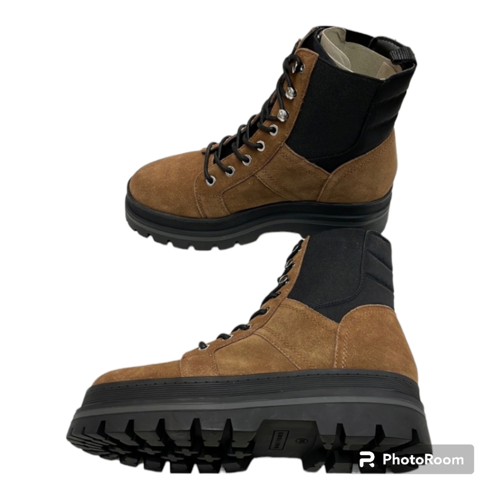 Marc Fisher sashia ankle lace up boot black and espresso brown sz 8 NWT